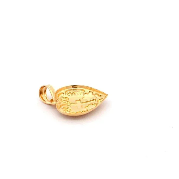 18K Yellow Gold Pendant Heart Cross 1.33 grams - Picture 10 of 10